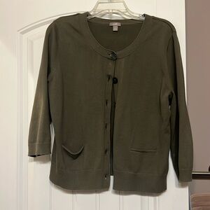 J. Jill Stretch Green Button front sweater